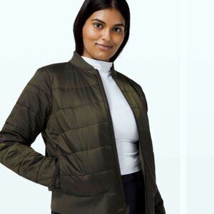 Lululemon Reversible Non Stop Bomber Jacket Dark Olive Green Size 2